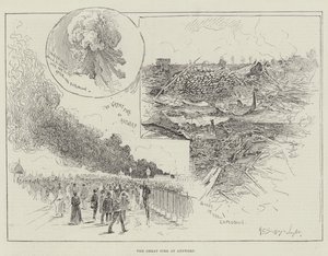 The Great Fire at Antwerp by Henry Charles Seppings Wright